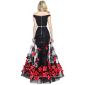 Hot Sale Two-Piece Mermaid Evening Dress with an Appliqued Flower Skirt and off The Shoulder Bodice